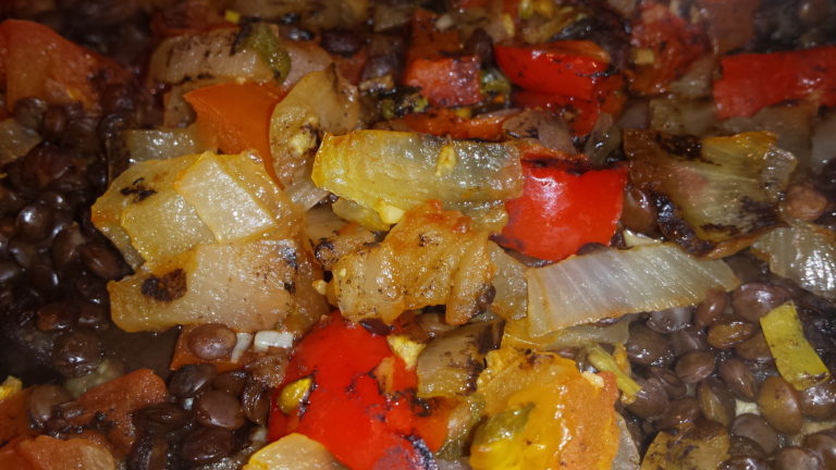 Timeless Natural Food Turkish Lentil Eggplant Stew with
